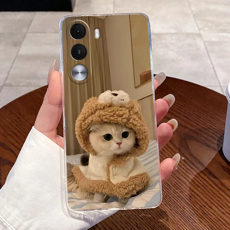 Aesthetic Cute Cat Soft Silicone Transparent Phone Case