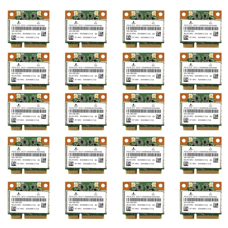 

20X SSEA New For Azurewave AW-NB097H AW-NB100H AW-NB126H AR3012 AR5B225 Half Mini PCI-E Wifi BT4.0 Wlan Wireless Card