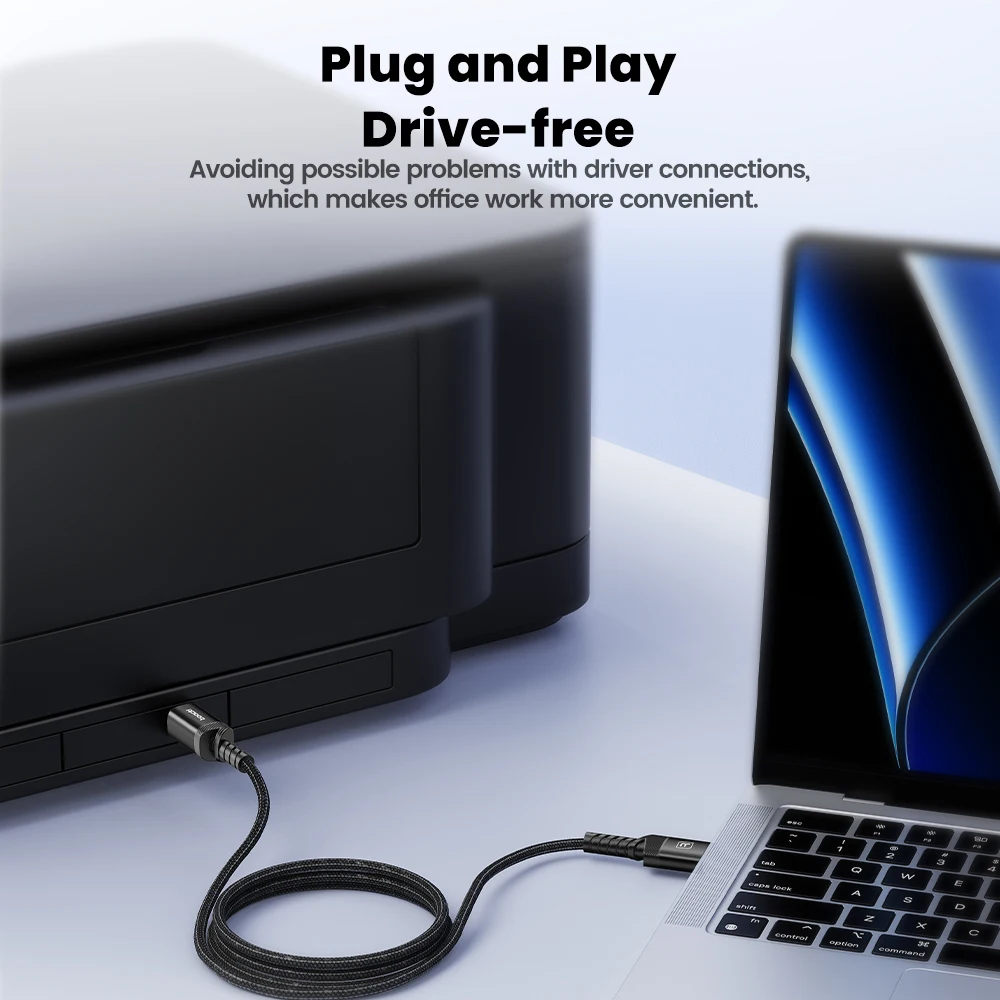 투키 USB 프린터 케이블 USB A/C 남성 타입 B 남성 초저왜곡 USB 2.0 케이블 스캐너 팩스 드라이브 프리 타입-C 코드