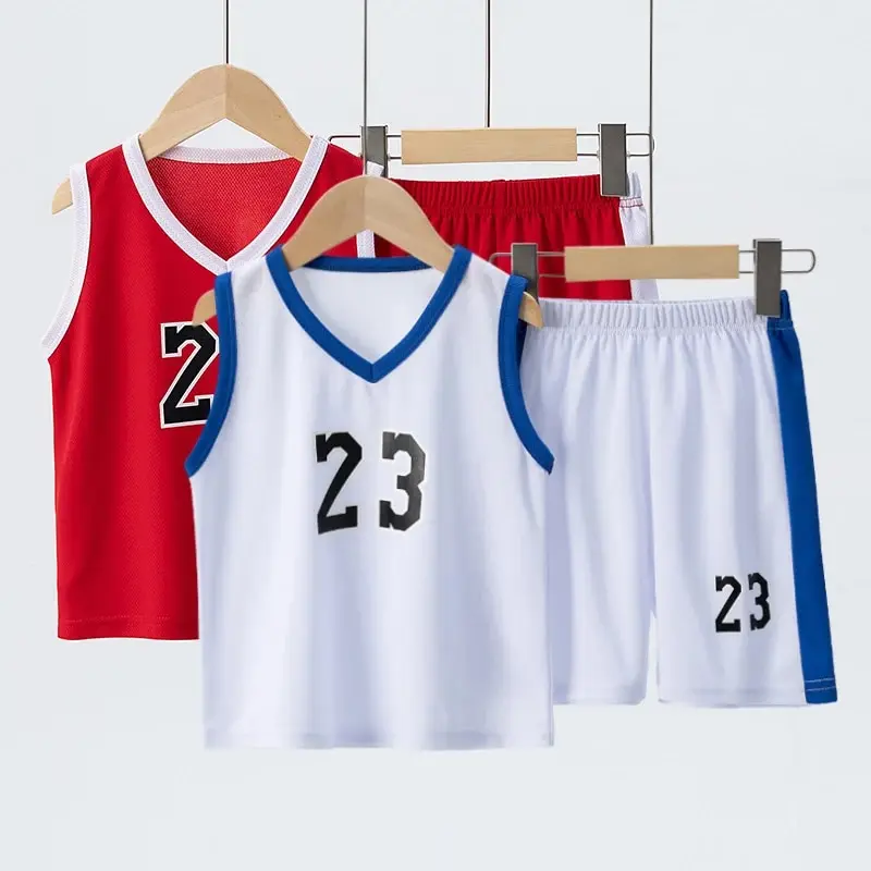 Kids Sports Suit 2 Pcs Summer Children&rsquo;s Quick Drying Sports Suit Boys&rsquo; Comfortable And Breathable Multi-color Vest Girls&rsquo; Running Casual Shorts