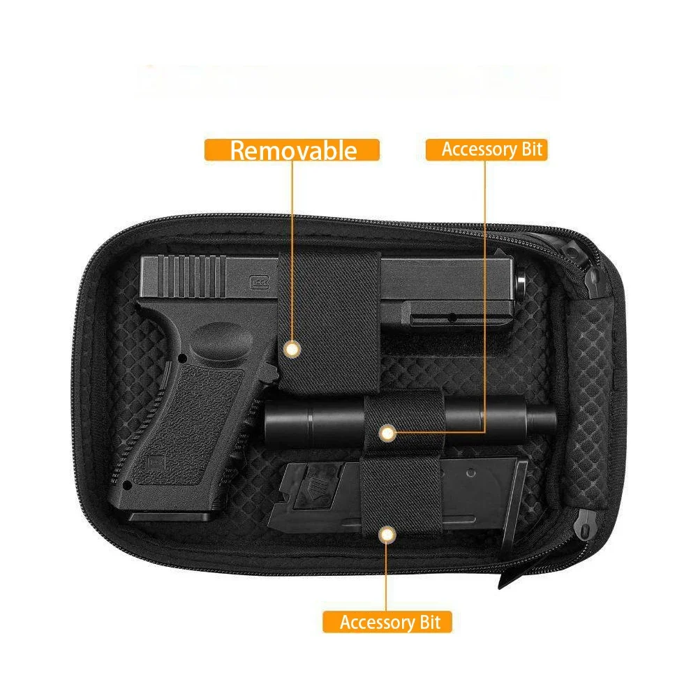 Handgun Bag with Sling Concealed Tactical Shoulder Bag Hunting Gun Pouch Magazine Pouch Outdoor Soft Protection Pistol Gun Case 4