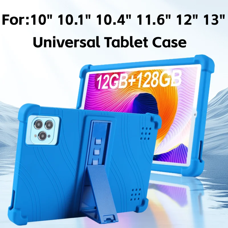 Universal Shockproof Silicone Tablet Case with Stand - Soft Protective Cover