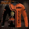 Fashion Off-Road Motorcycle Riding 3D Printed Pattern KTM Sport Hoodie Long Sleeves Comfortable Warm Hoodie with Drawstring 3