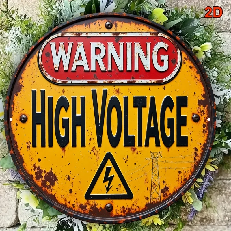 Vintage Industrial High Voltage Warning Sign Wall Art, 8x8 Inch Rustic ...