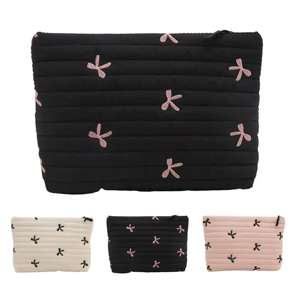 Bow Print Makeup bag for women Portable Large capacity Handheld Cosmetic Bag Cute Fashion Handbag Toiletries storage bag