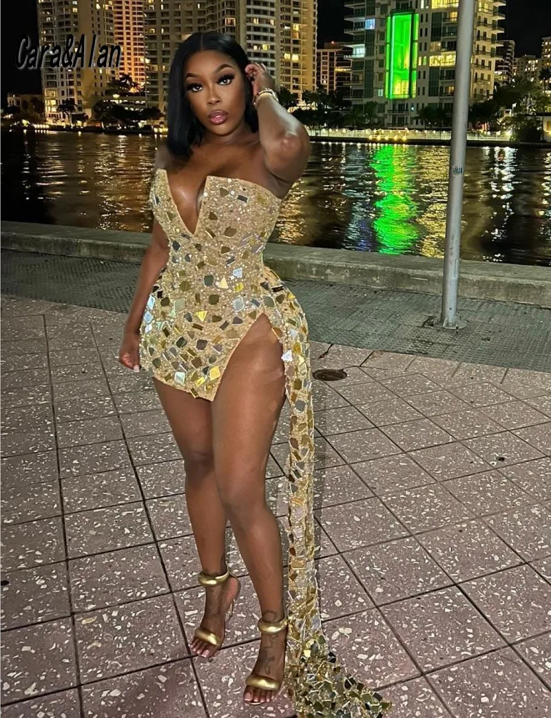 Crystal Party Dresses Women Luxury Vestidos de Gala Short Prom Gowns Black Girls Birthday Cocktail Wear Customized
