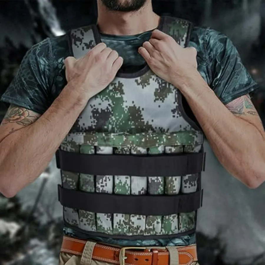 110lb Max Load Weighted Vest with Fastener Tape for Strength Training and Sport Running Adjustable Body Weight Vest for Men and