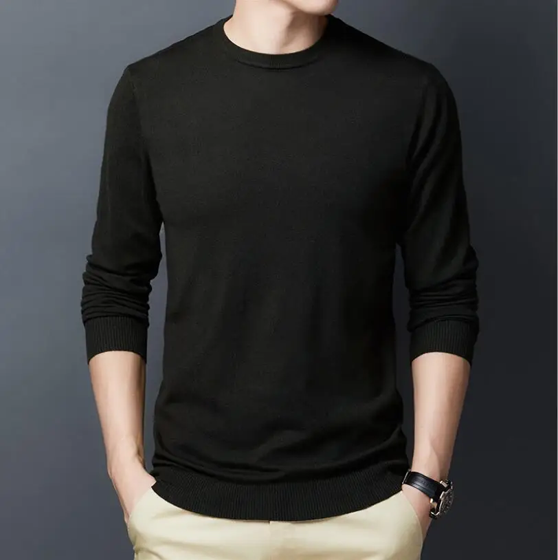 

2023 Autumn Men Sweater O-Neck Men Cotton Casual Knitted Clothes Formal Mens Sweaters Long Sleeve