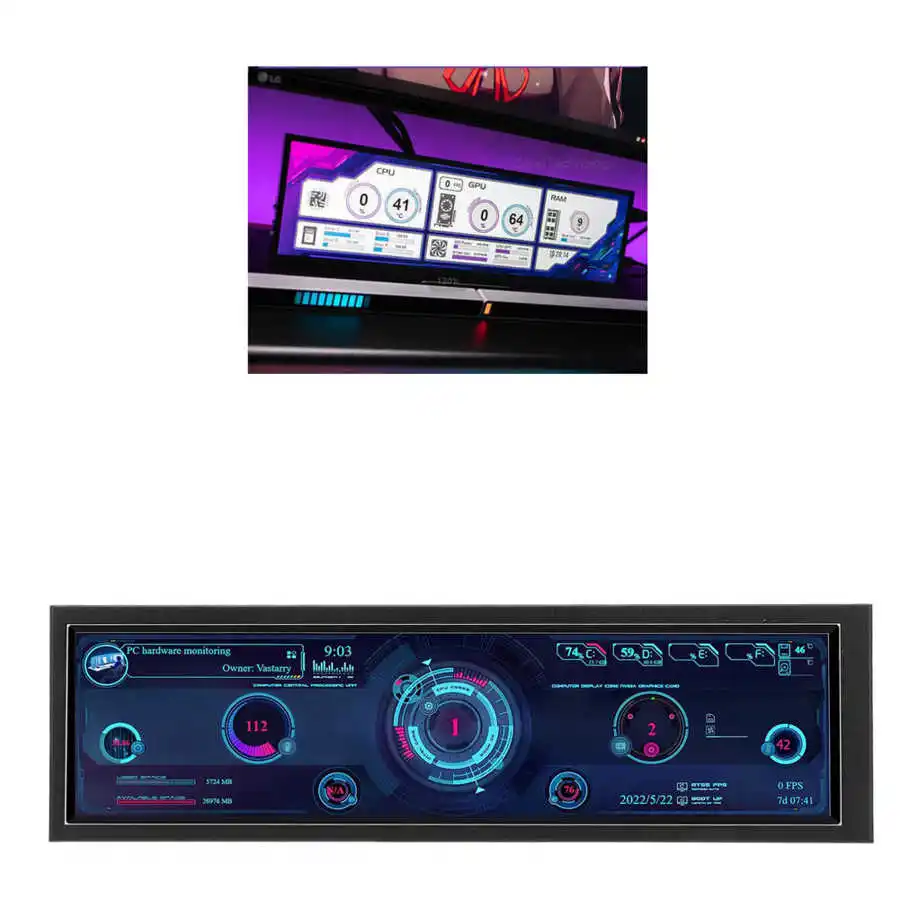 8.8 ġ  Ʈ LCD ũ, 1920x480 CPU GPU SSD  µ    ũ, RPi  