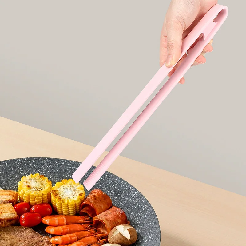 Silicone Tongs Food Toast Trivet Kitchen Non-slip Cooking Clip Clamp BBQ Salad Tools Grill Accessories