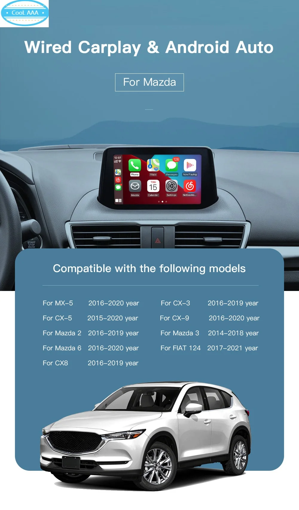 

Модуль обновления Carplay для Mazda, оригинальный экран, USB-интерфейс TK78669U0C, Модульный штекер