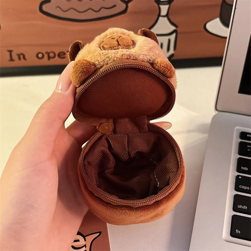 Cartoon Capybara Panda Coin Purse Keychain Fashion Zipper Storage Bag Creative Cute Small Bag Pendant Decoration Girls Gift