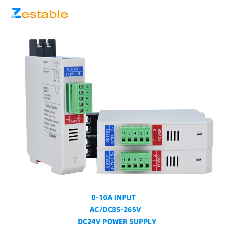 

ZA-WI AC/DC Current Sensor Transducer AC/DC 1A 5A 10A Input 4-20mA 0-20mA 0-5V 0-10V Output DC24V AC/DC85-265V Power Supply