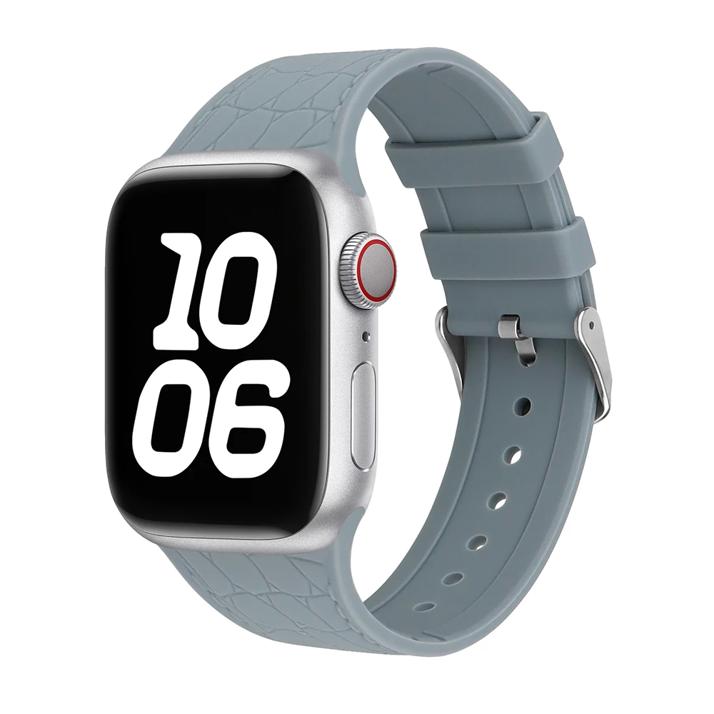 Lychee Silicone Metal Buckle Strap