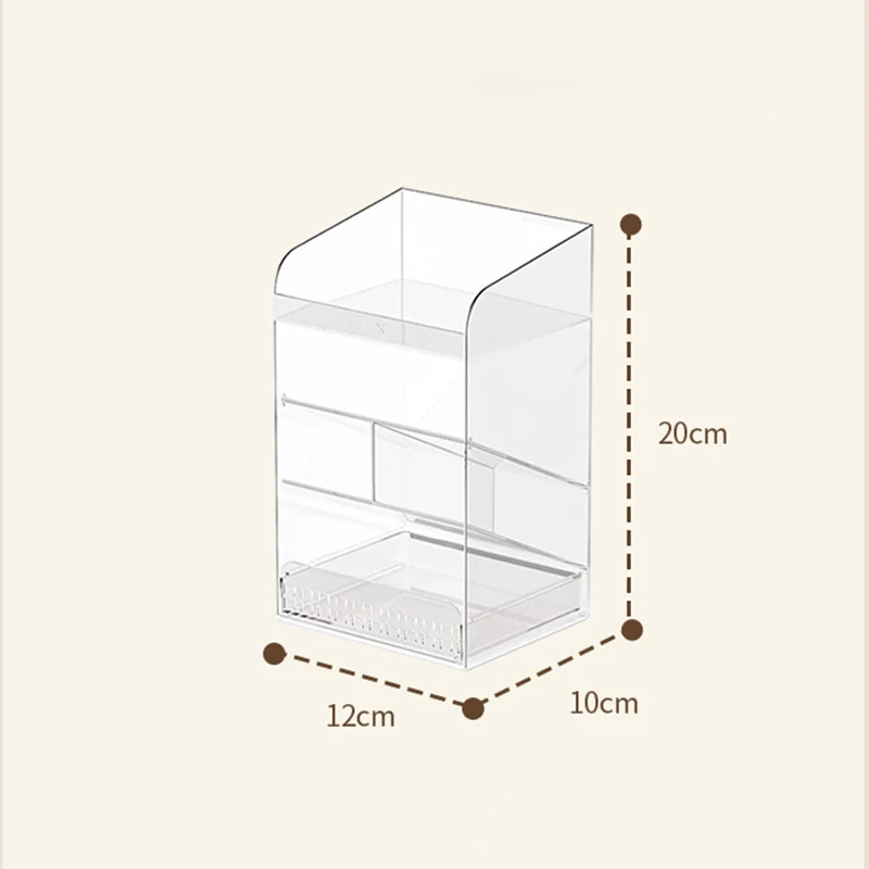 Clear Desk Organizer, Desk Accessories Holder with Drawers,Makeup Brush Storage Organizer for Office School Home Supplies 6