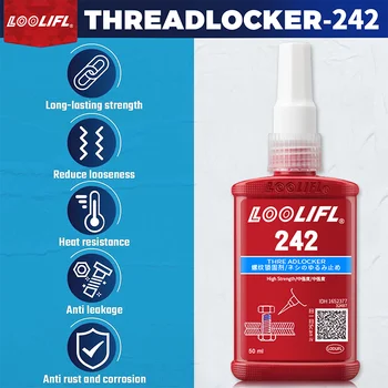 Thread Lock Blue Medium Strength, Blue Threadlocker Against Losening and Leakage, 242 Anaerobic Screw Adhesive Fastening Screws 2