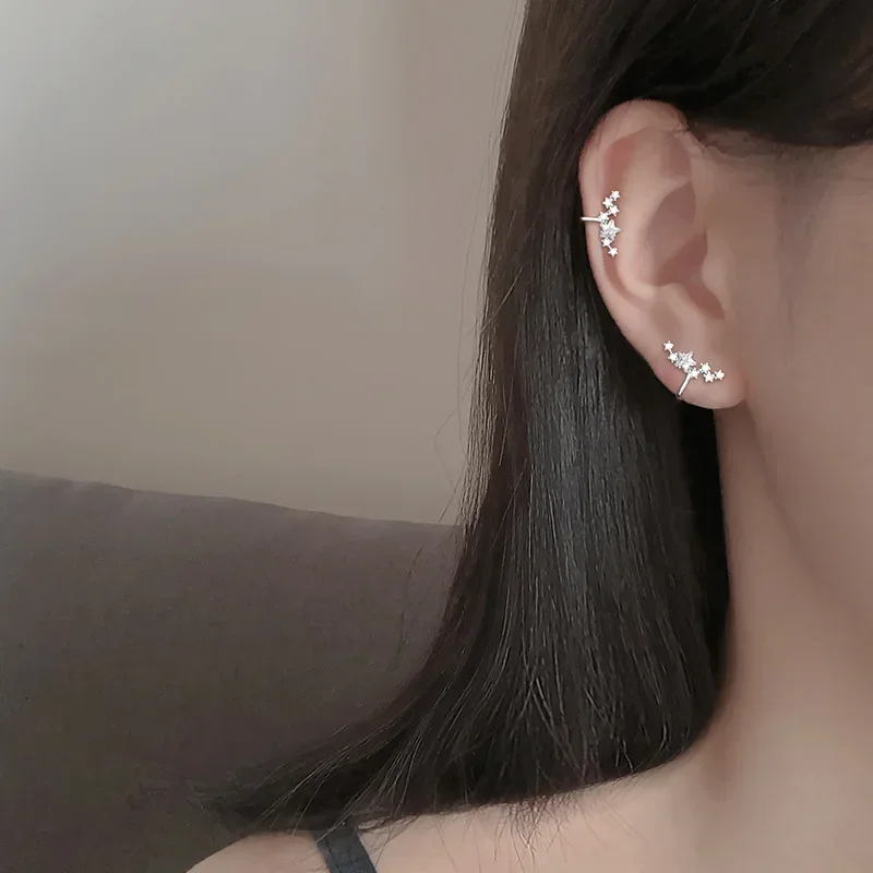 Ear Clip Earrings No Pierced Crystal Star Earcuff Ear Wrap Clips Jewelry For Women