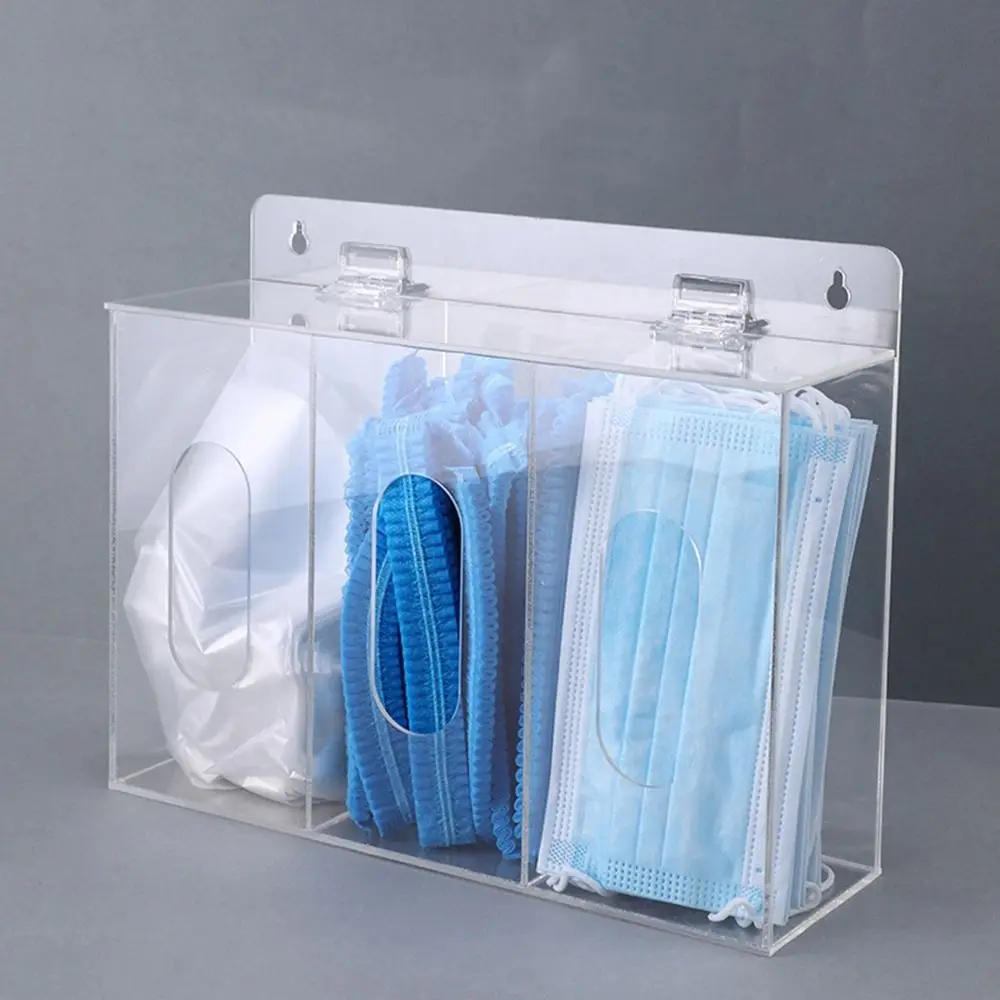 1/2/3 Grids Acrylic Glove Holder Transparent Wall Mounted Gloves Dispenser Box Space Saving Dustproof Glove Storage Box Office - AliExpress 15 Se6f3aa57aa4443bab3d1c3a87951f0cba