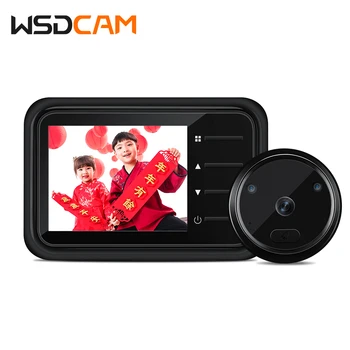 Wsdcam Videocitofono da 2,4 pollici Visione notturna Spioncino Campanello Videocamera Video Eye Campanello per porta Protezione di sicurezza domestica Visualizzatore spioncino