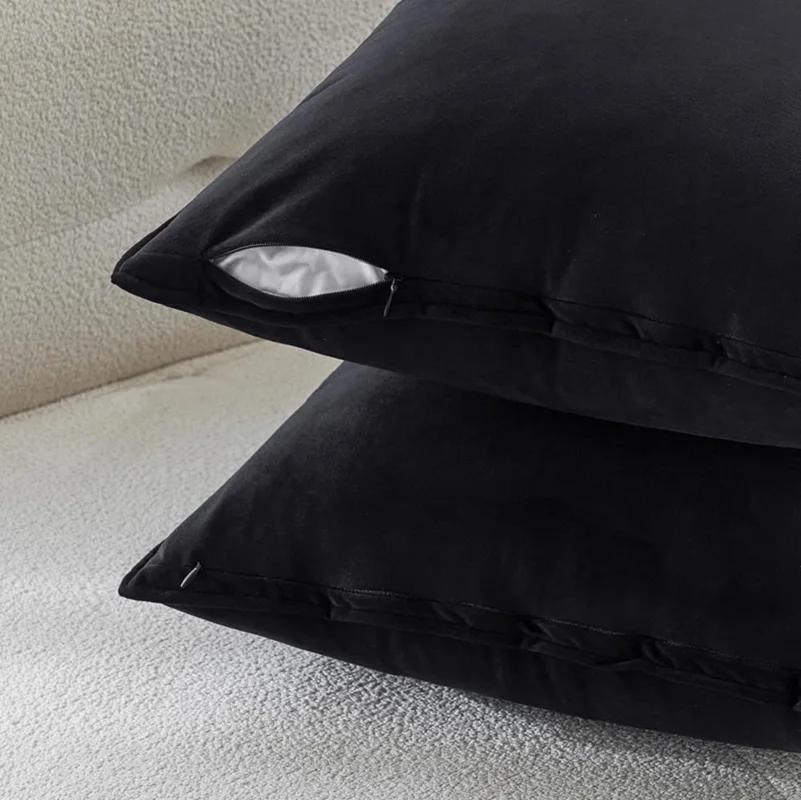 Inyahome Set of 2 Velvet Throw Pillow Case Cushion Cover 30x50cm 45x45cm 50x50cm 60x60cm Home Decor Cojines Black Green Grey 쿠션 4