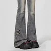 Spring Summer New Retro High Waist Bell Bottom Denim Jeans Women Sexy Elastic Slim Small Size Horse Hoof Pants Zipper Decoration