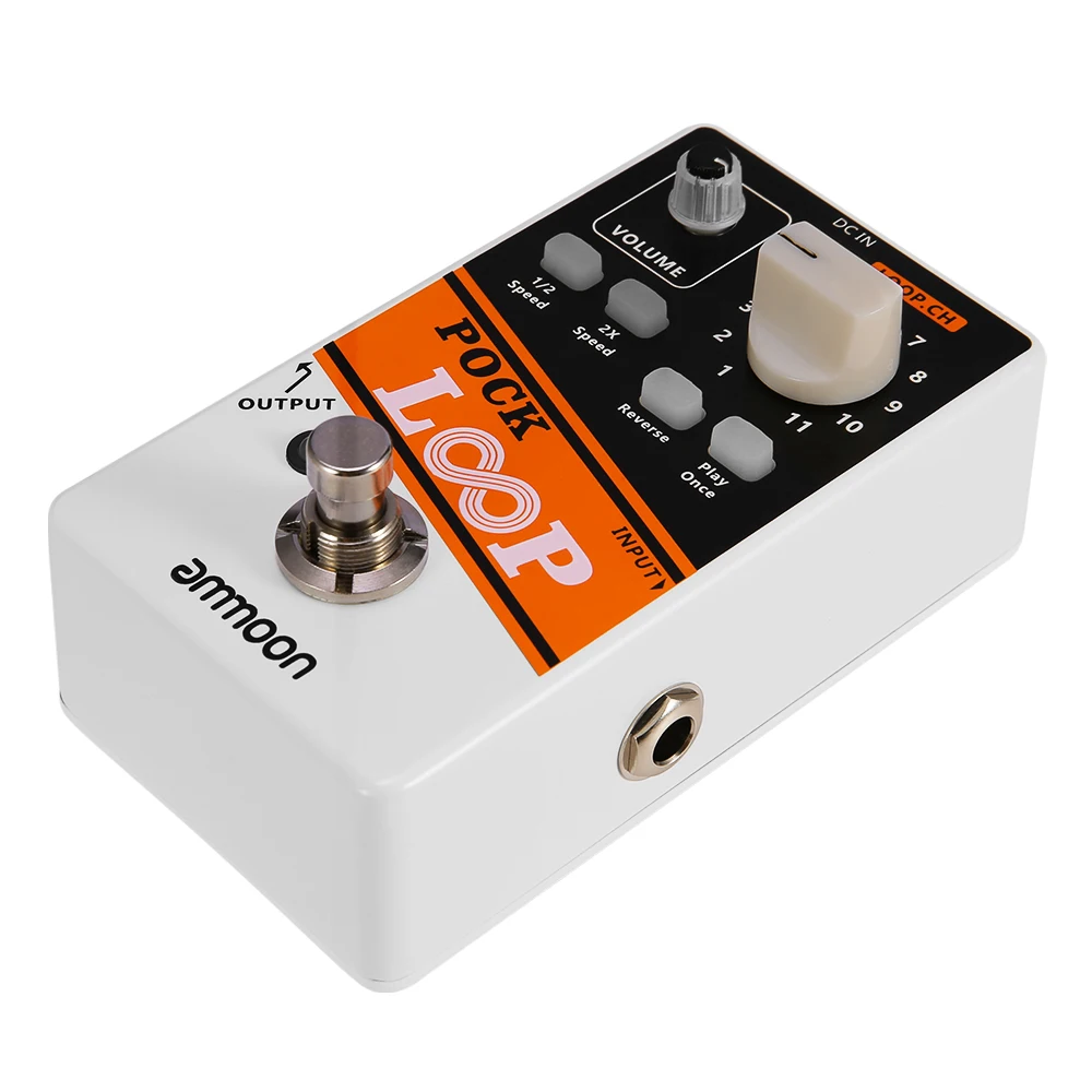 POCK Looper Guitar Effect Pedal 11 Loopers .330mins Recording Time Supports 1/2 & 2X Speed Playback Reverse