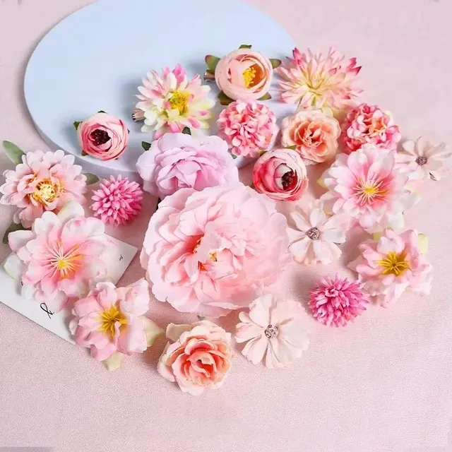 3/21 pièces fleurs artificielles mixtes roses en soie fausses fleurs pour la maison chambre décoration de mariage bricolage artisanat guirlande Bouquet accessoire 5