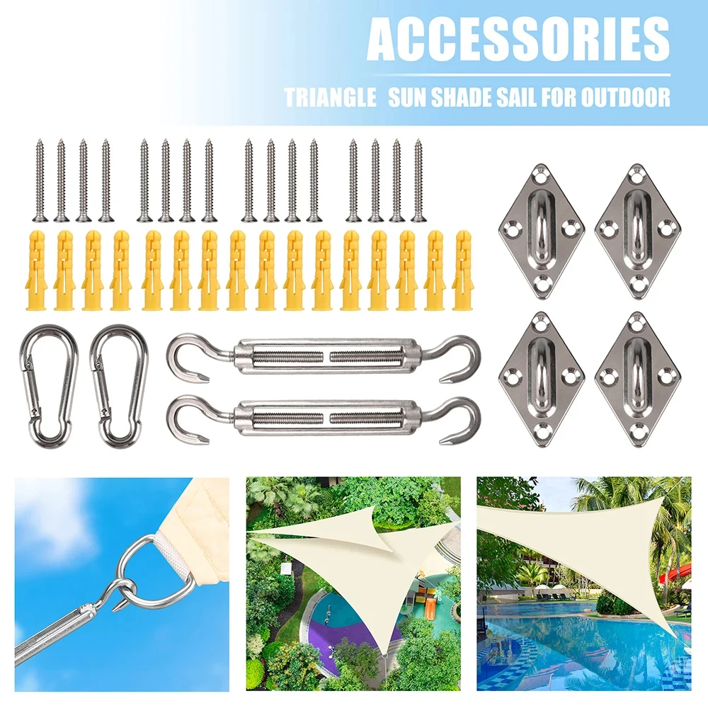 Description Picture 5 of itemStainless Steel Sun Shade Sail Install Attachment Set Heavy Duty Camping Tent Hardware Kit for Home Garden Sunshade Fixing Tools