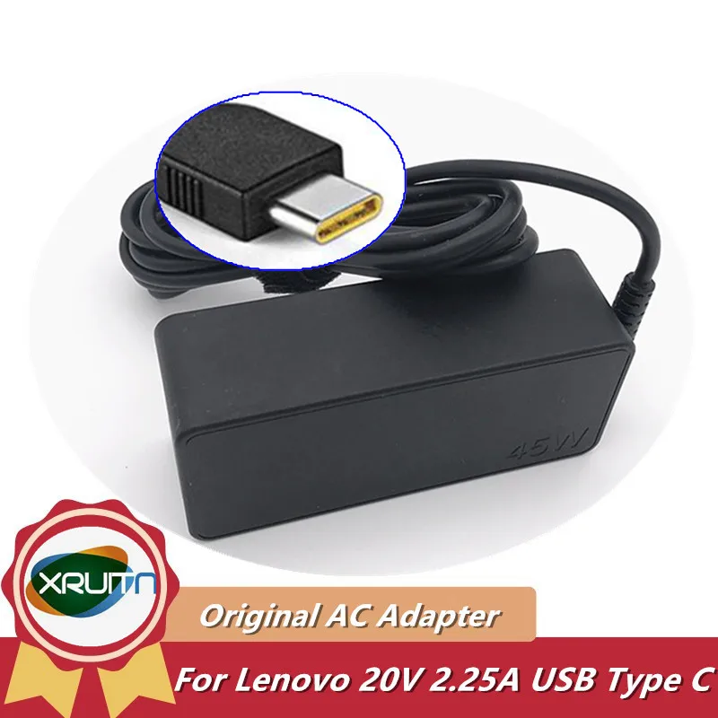 

Original For Lenovo Laptop Power Supply 20V 2.25A 45W USB-C Type C AC Adapter ADLX45YAC3A 00HM661 02DL122 02DL147 ADLX45YCC2A