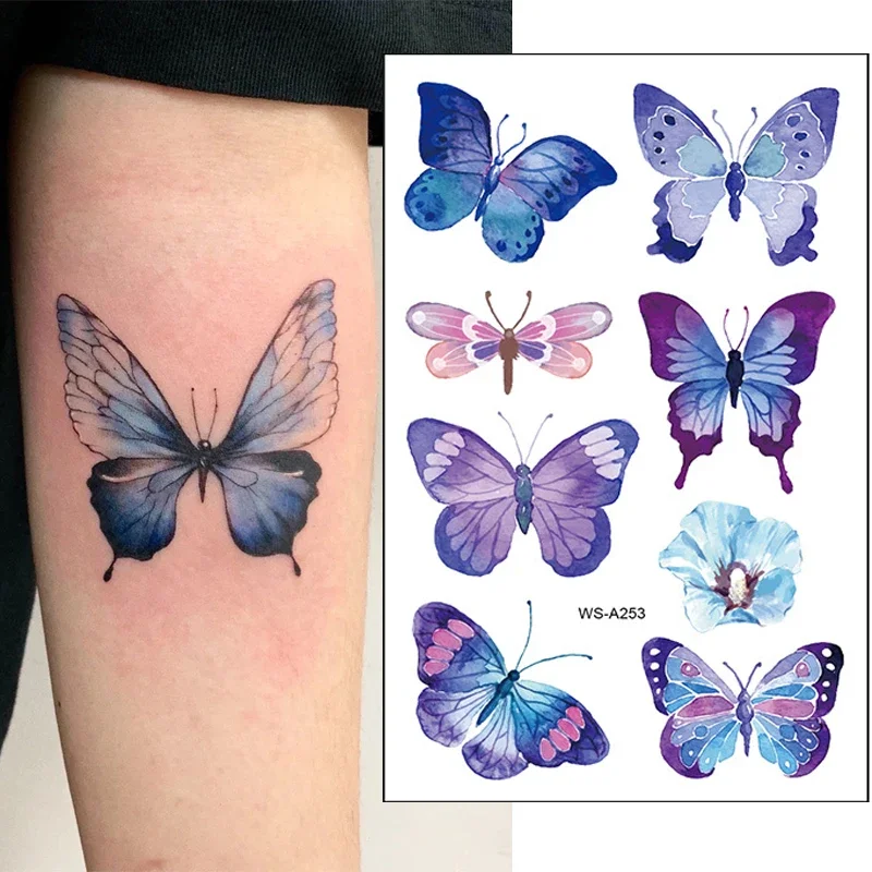 

Butterfly Temporary Tattoos Stickers 3D Colorful Waterproof Body Art Fake Tattoos Kids Women Hand Neck Wrist Art Tatoo Sticker