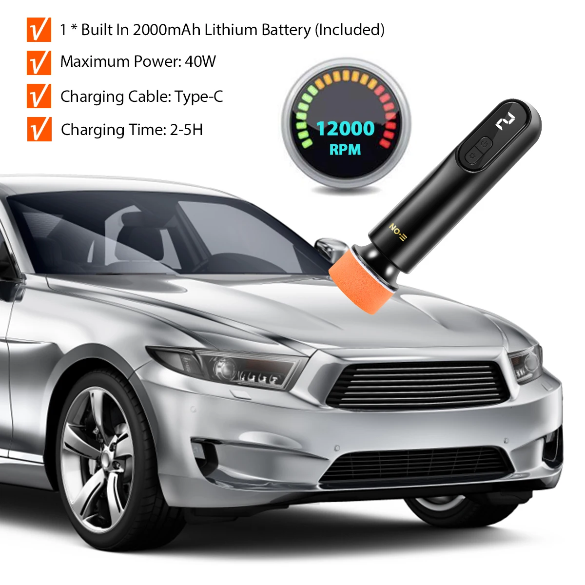 Cordless Car Polishing Mini Car Polisher Handheld Car Polishing Waxing Machine Power Tool for Car Body Cleanig Waxing Repair 6