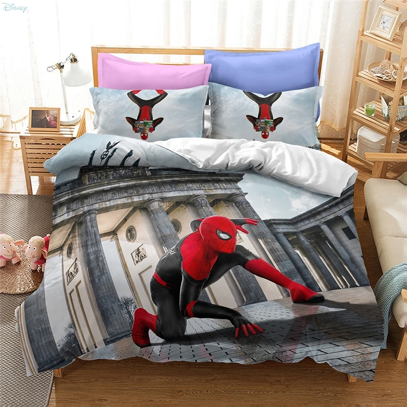 Children Super Hero Spider Man Character Duvet Cover Sets Pillowcase 3d Printed King Size Bedding Set Adult Children Home Decor 