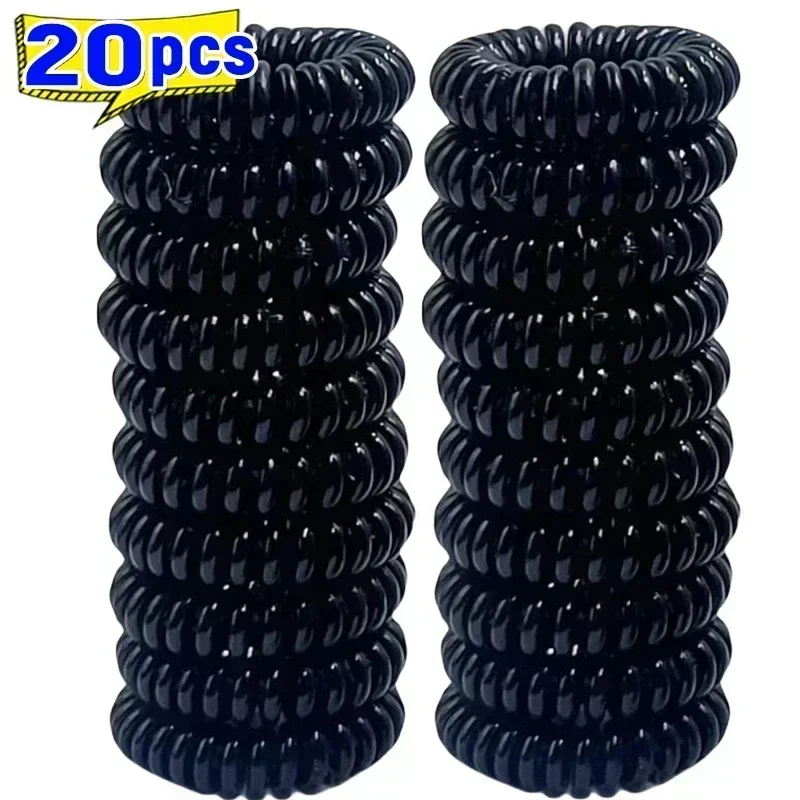 Spiral No-Crease Hair Ties - Strong Hold Ponytail Holders for All Hair Types (1/20 Pack)