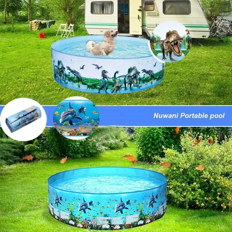 Pet Play Pool Non-Inflatable Collapsible Outdoor Family Round Pool Removable