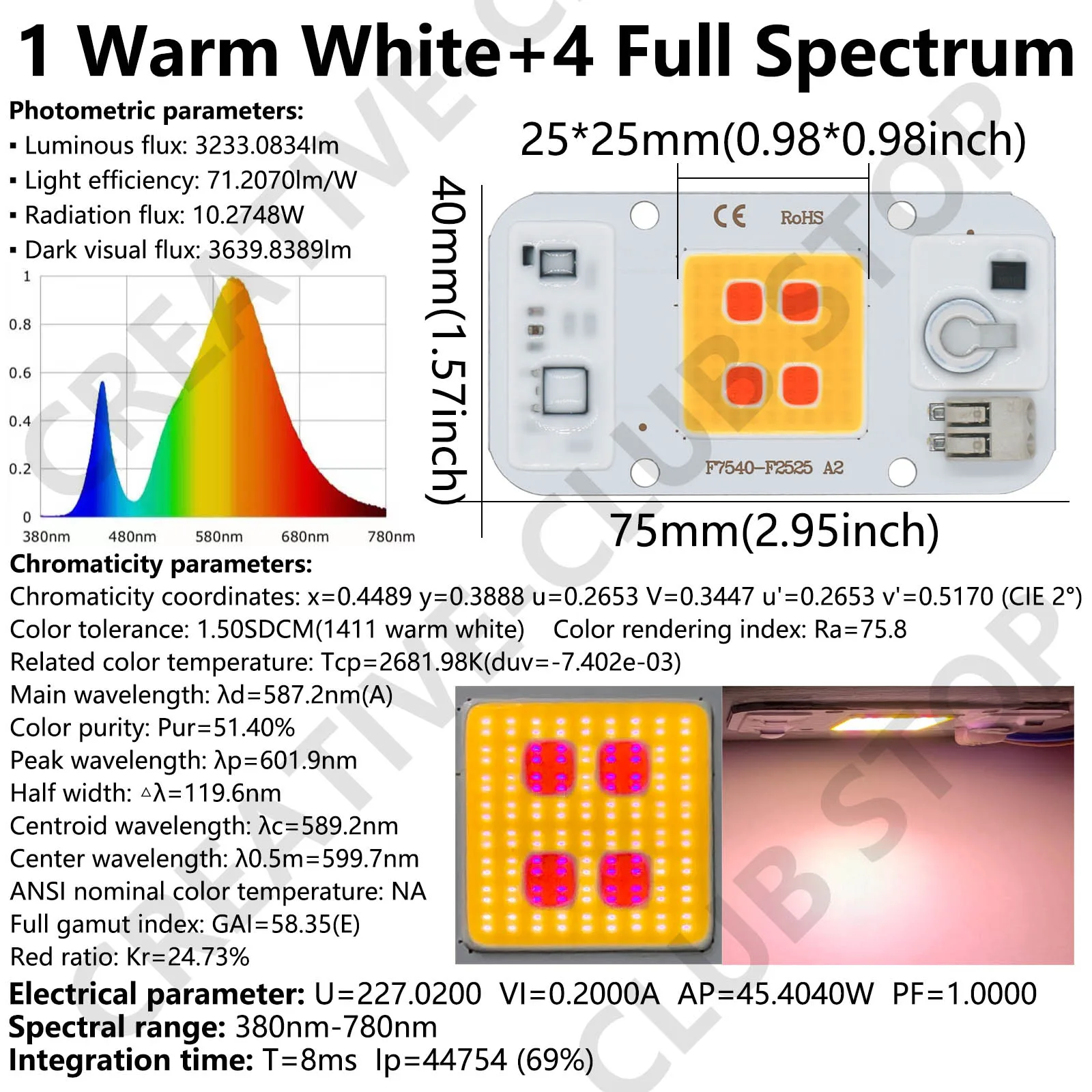 50W LED COB Chip Welding Free 220V Phyto Lamp Full Spectrum LED Diode Plates Lamp Plant Seedling Grow Flower Growth Lighting