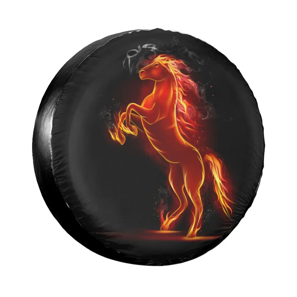 

Prancing Black Fire Horse Spare Wheel Tire Cover Case Bag Pouch for Mitsubishi Pajero Vehicle Accessories 14" 15" 16&q