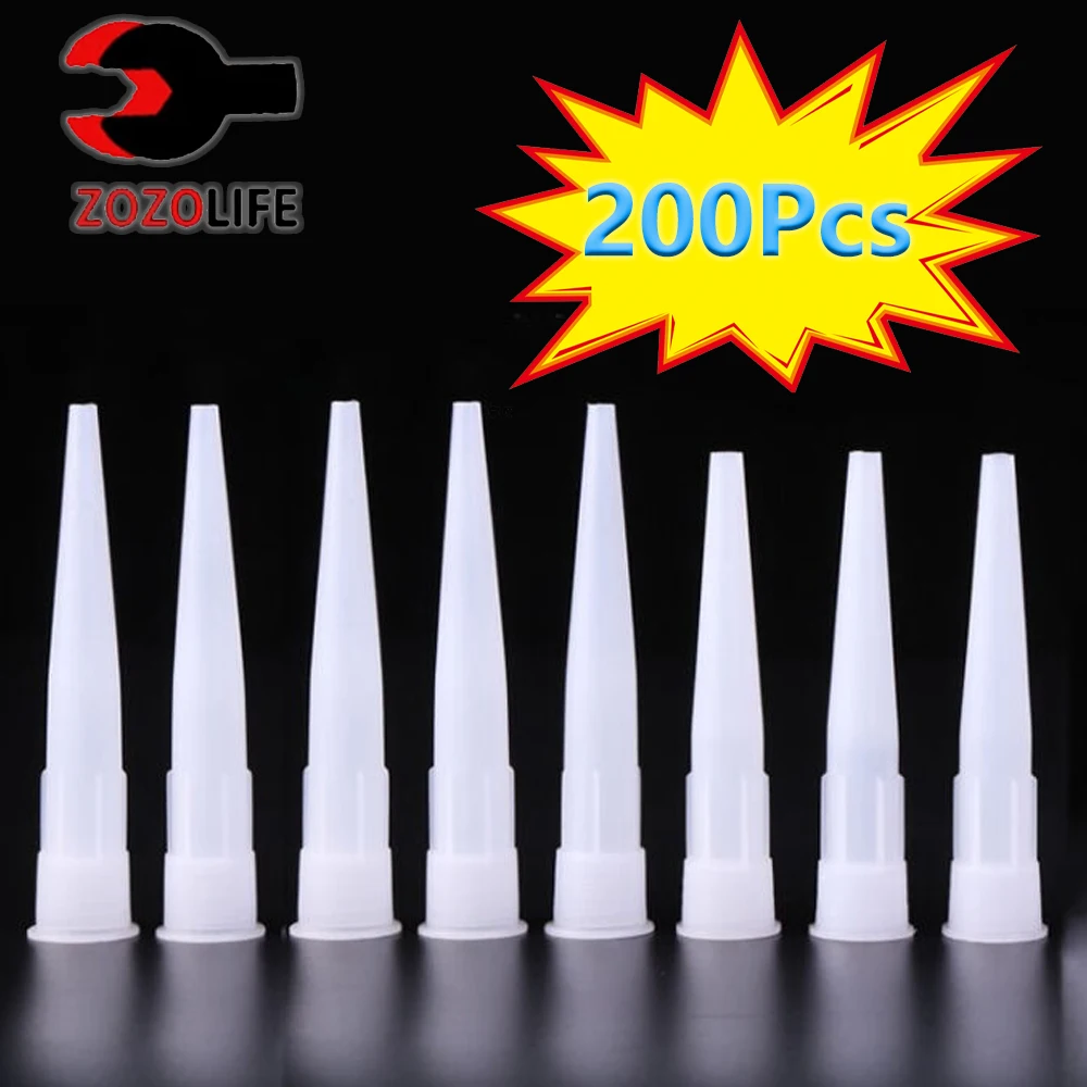 Plastic Glass Nozzles 5-200pcs caulking gun nozzles Glass Glue Caulking Gun Nozzles Sealant Silicone Caulking Tips Mouth Caps Home Construction Tools