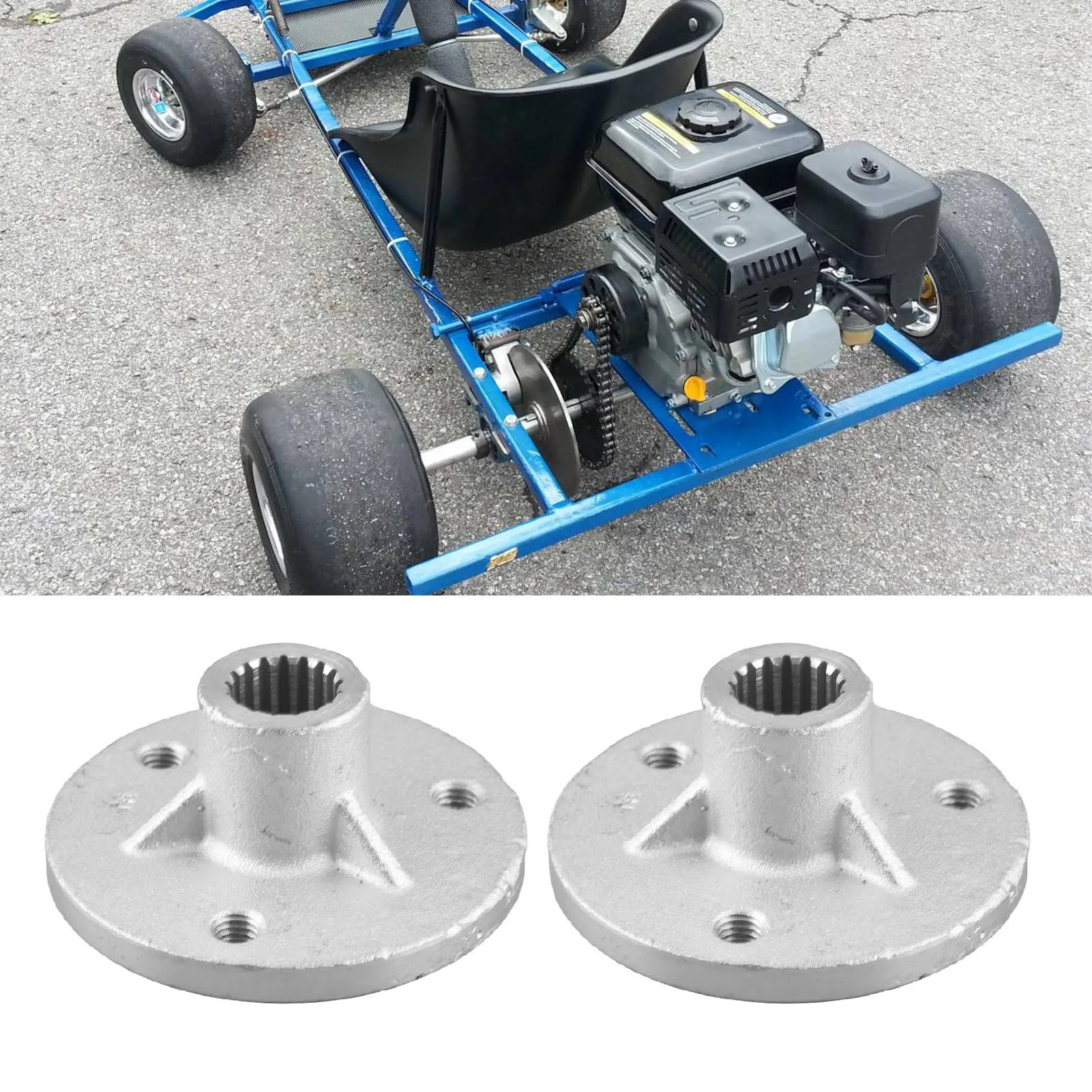 1 Pair of 17T 3 Stud Rear Wheel Hub Shaft Steel Alloys Rear Axle Wheel Hub for Quad Bike ATV Dune Go Kart with 5 Inch Tires