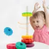 Stacking Toy for Kids Spinning Rainbow Gears Toddler Montessori Educational Sensory Toy Motor Skills Stacking Tower Kids Gifts 5