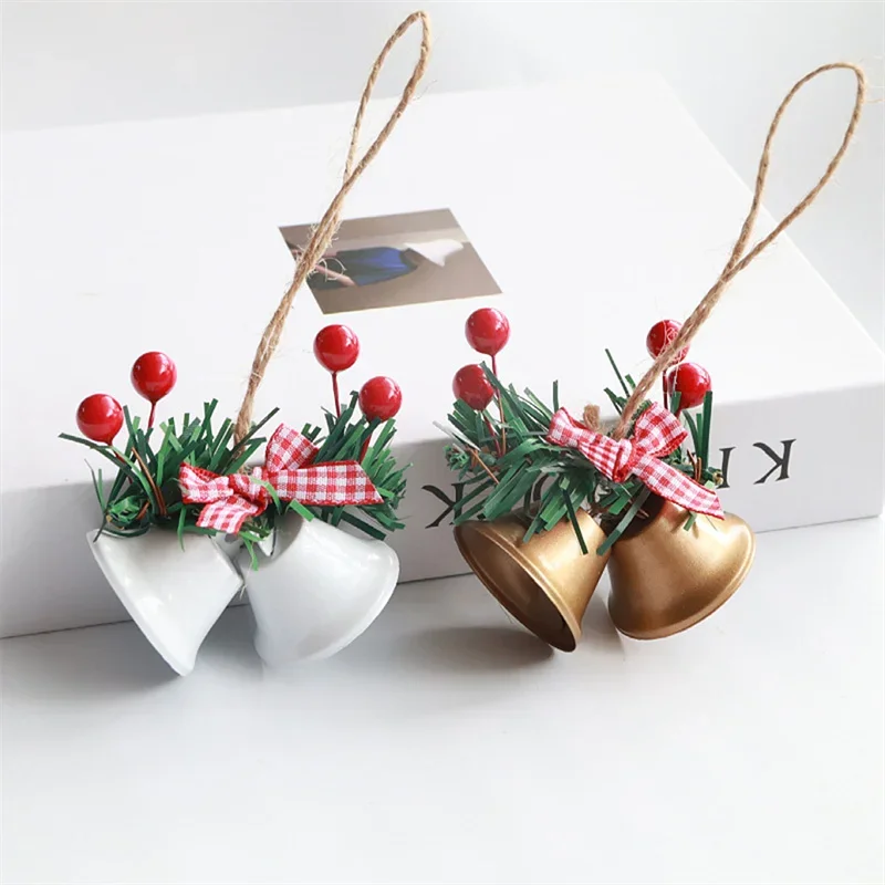 Christmas Tree Jingle Bells Hanging Pendant Xmas New Year 2026 Ornament for Home Decoration
