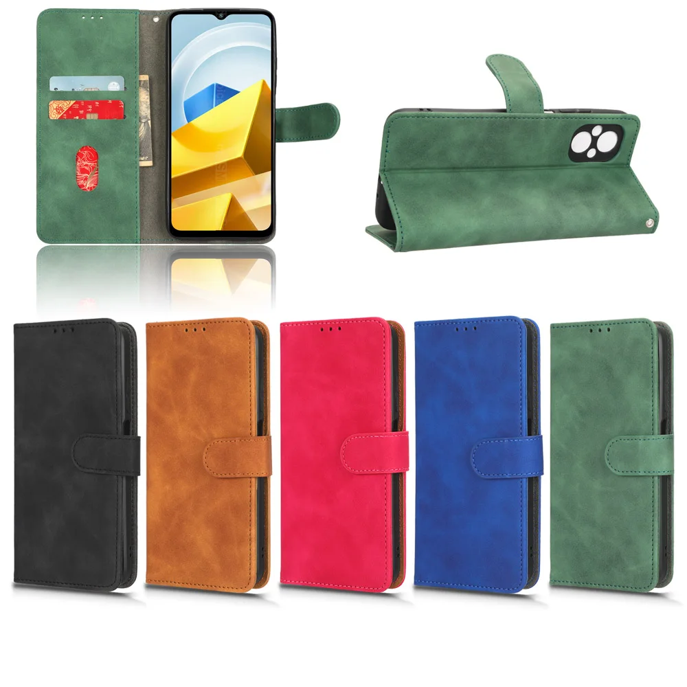 Custodia Protettiva In Pelle Per Xiaomi Poco M2 Pro M3 M4 M5 M5S M6 Pro Per Xiaomi Poco M6 Pro M4 Pro Stand Flip Wallet Phone Case