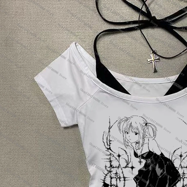 Camisetas Cortas De Los Años 90 Para Mujer, Camiseta De Manga Corta