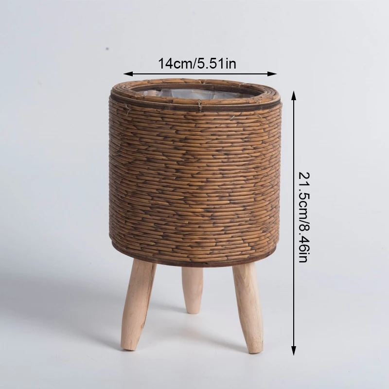 Dark Browm Cylindrical Rattan Plant Pot 2 | Cylindrical Rattan Plant Pot 7