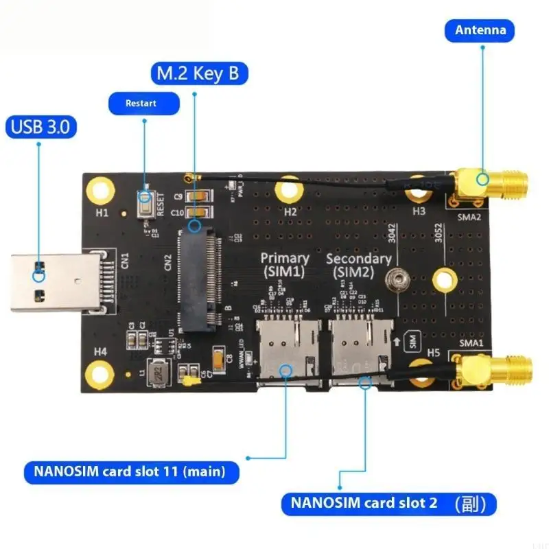 L41F 2슬롯 장치 M.2 USB3.0 포트 컴퓨터 부품 모듈 데이터 교환 하드웨어 액세서리용 무선 모뎀 어댑터 카드