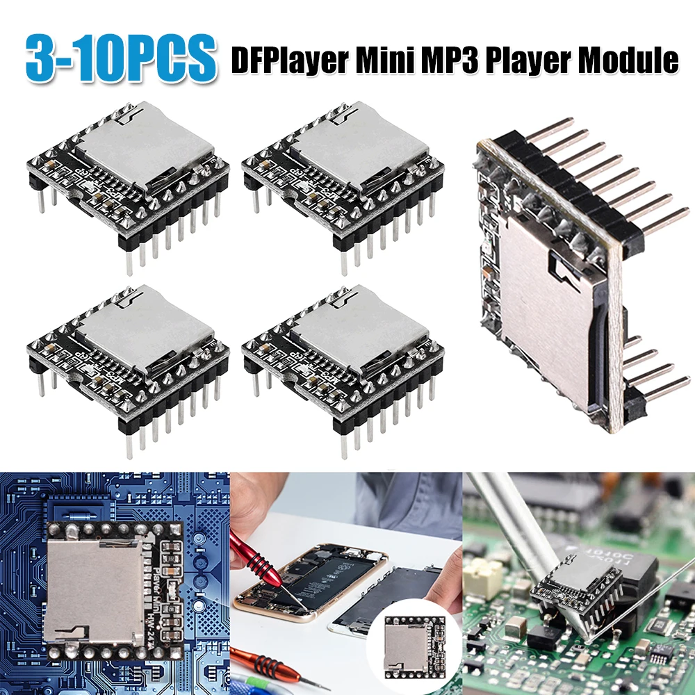 DFPlayer 미니 MP3 플레이어 모듈 V3.0 16P MP3 음성 디코드 보드 ..