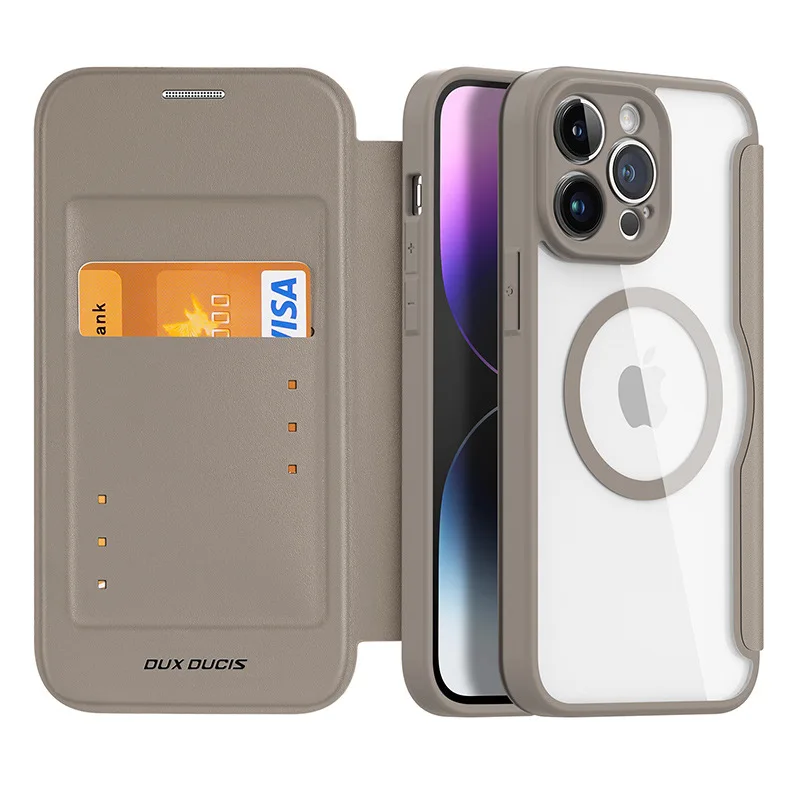 Dux Ducis Pu Leather Phone Cases Card Coque Thin Flip Cover Wallet Phone Case For Apple Iphone 16 15 14 Pro Max Plus