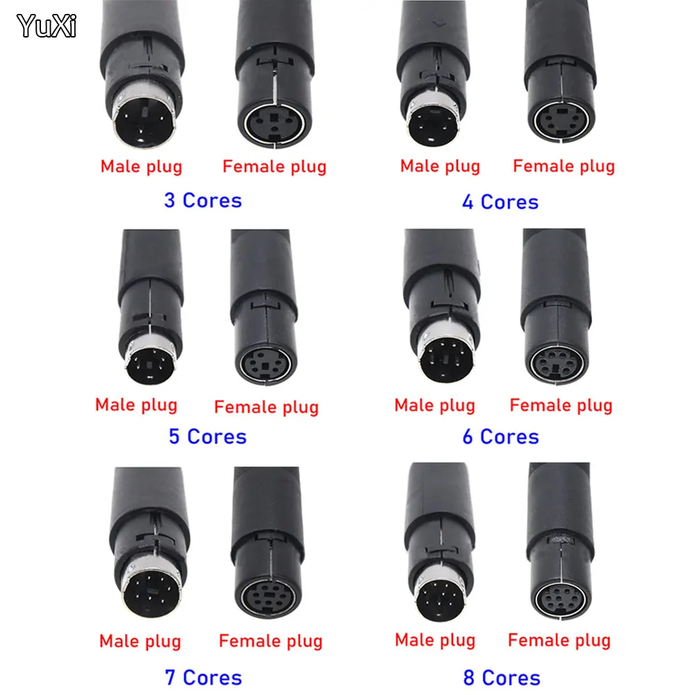 1 шт. паяльные кабели Mini DIN Connector S-Video Terminal Circular 3/4/5/6/7/8 Pin Male/Female с пластиковой