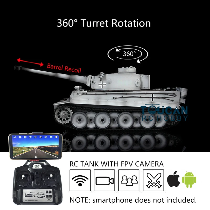 

Модель автомобиля TK7.0 FPV HENG LONG 1/16 Tiger I RC Tank 3818 360