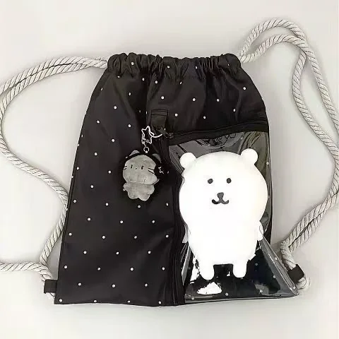 Large black polka dots (excluding accessories)