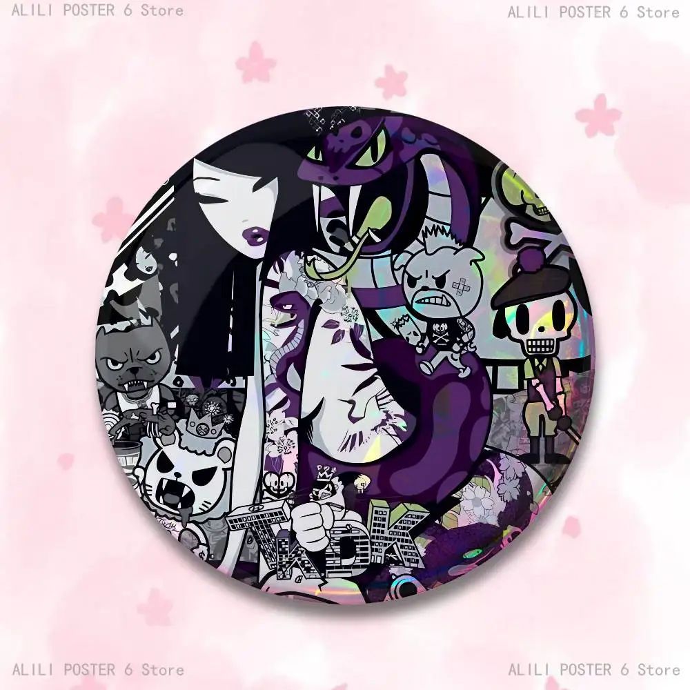 T-TokidokiS Emaille Pin Weißblech Runde Brosche Cosplay Nijigen Otaku Kultur Abzeichen 58mm 44mm 32mm 75mm 25mm – Detail 10